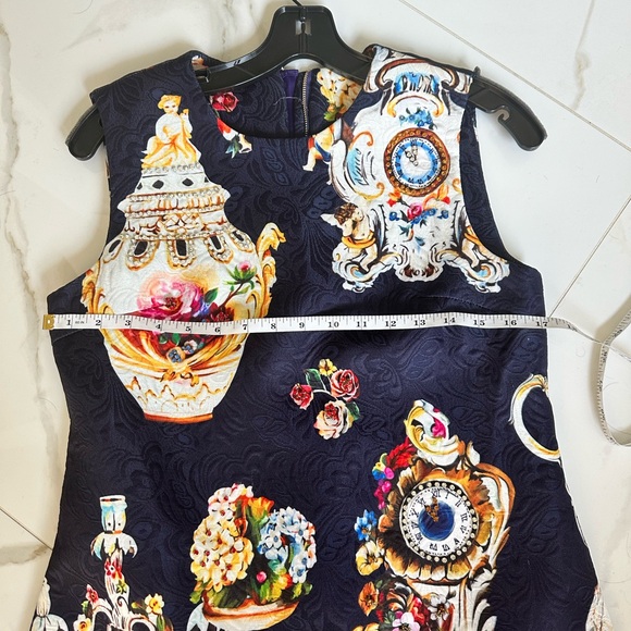 One of kind heavy brocade mini dress with pockets and jewelled details. - Picture 4 of 11